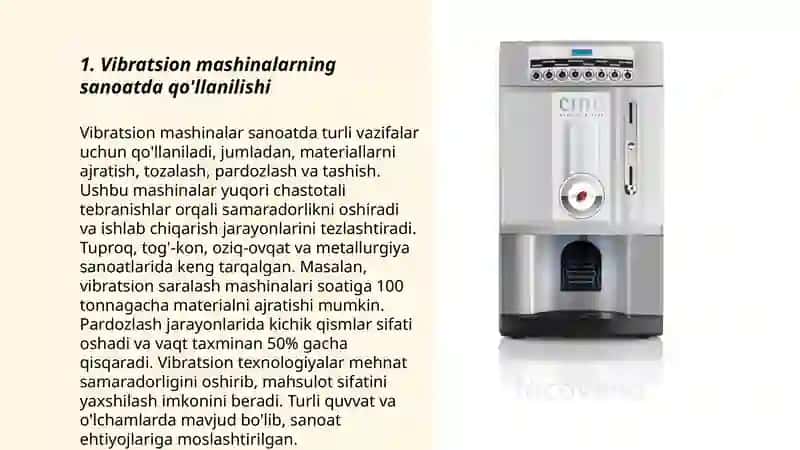 Vibratsion mashinalar sanoatda 3