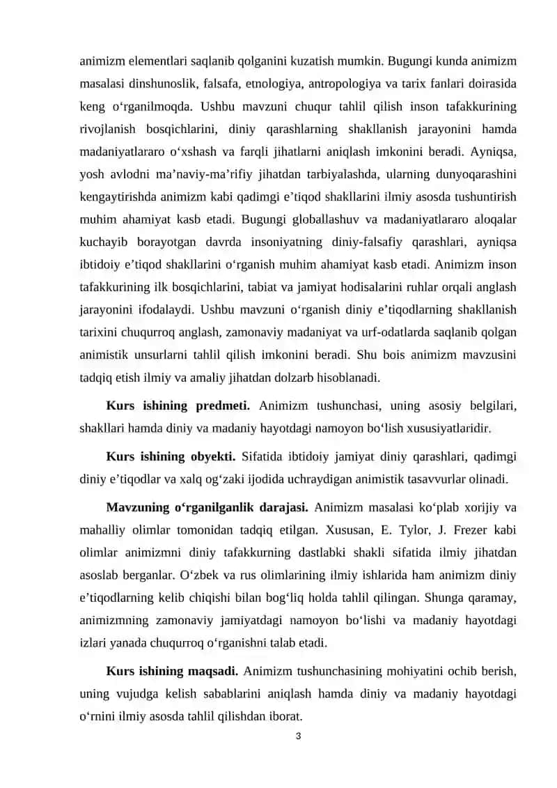 Animizmning Diniy va Madaniy Hayotdagi O‘rni 3