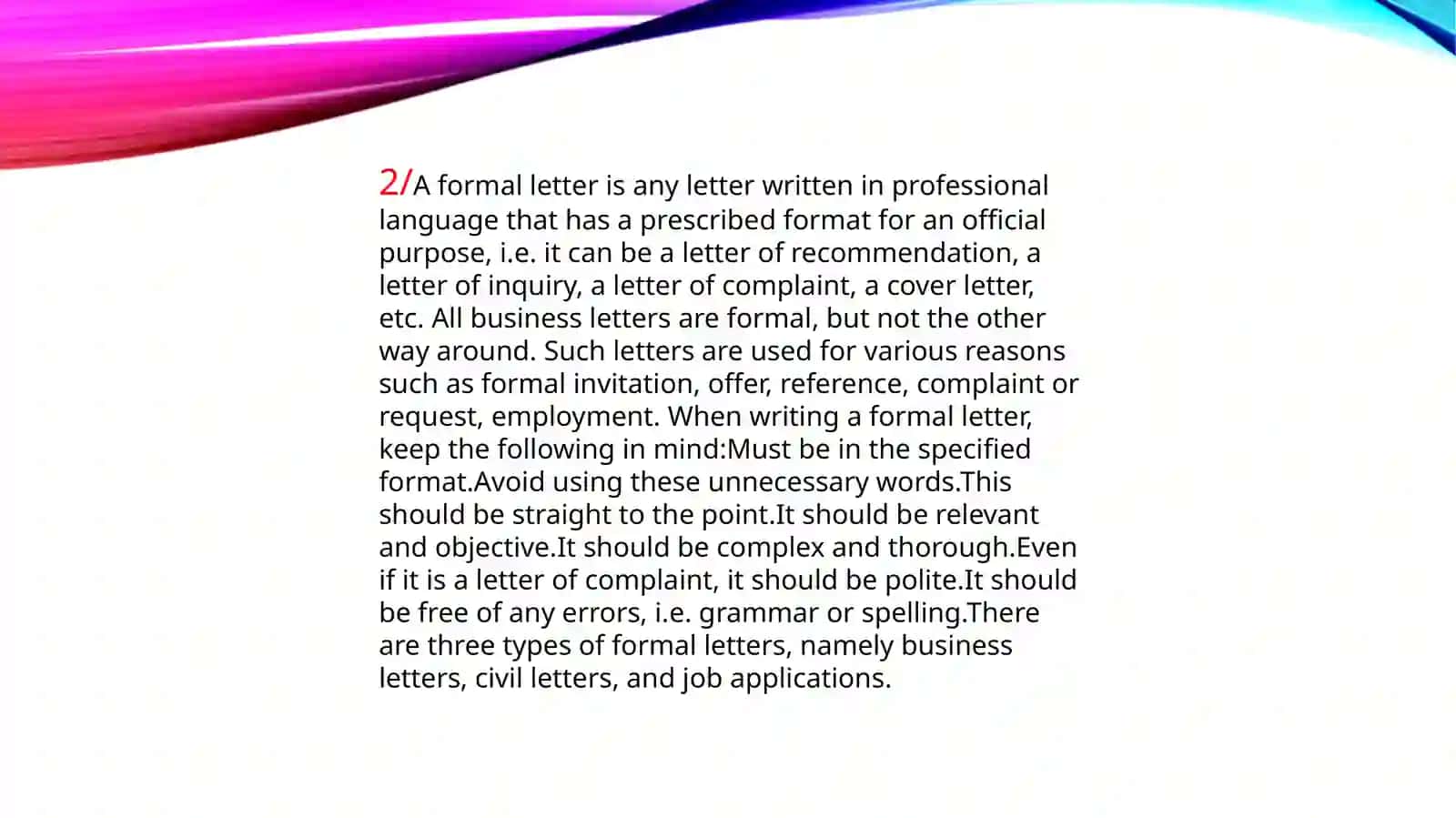 Official and non-official letters 3