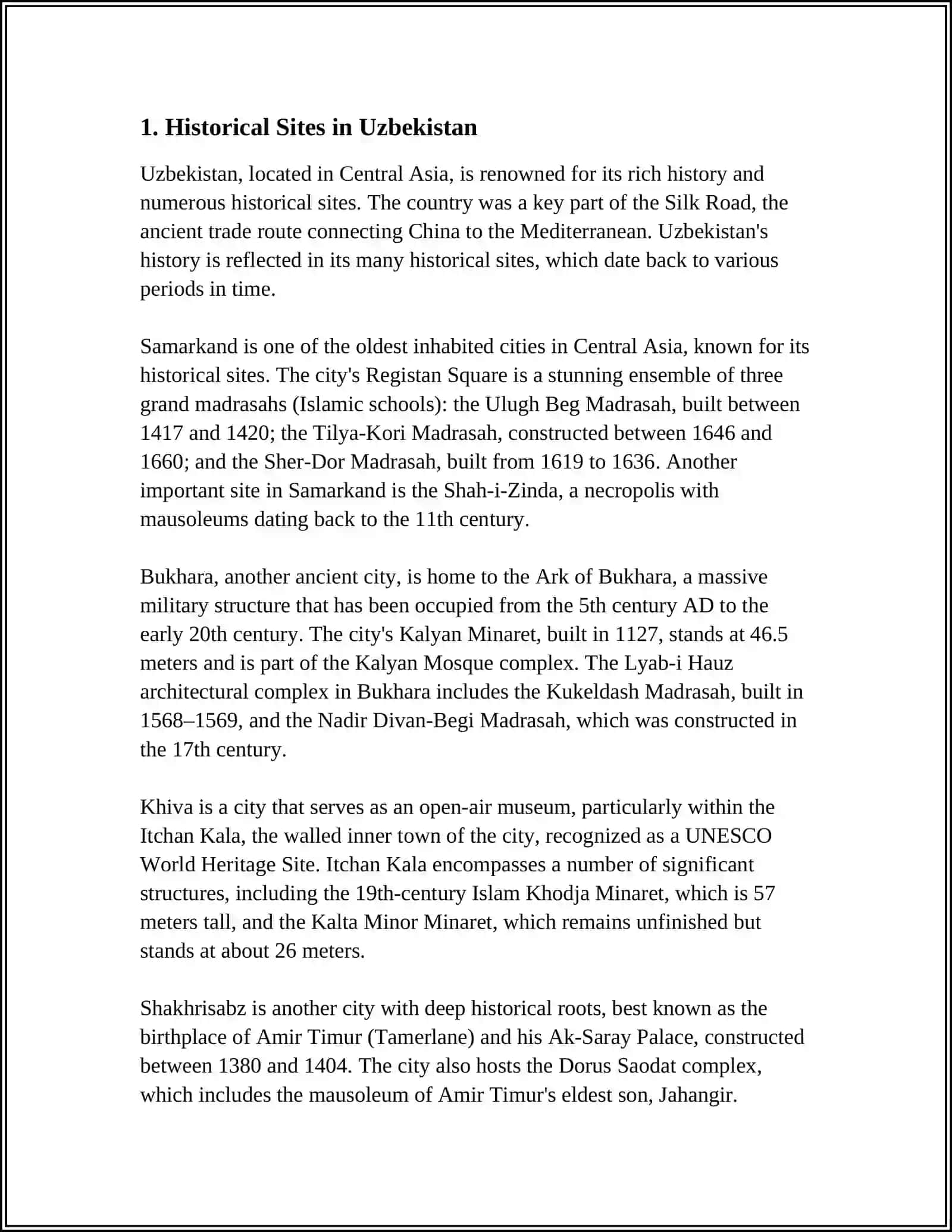 Historical Sites in Uzbekistan 3