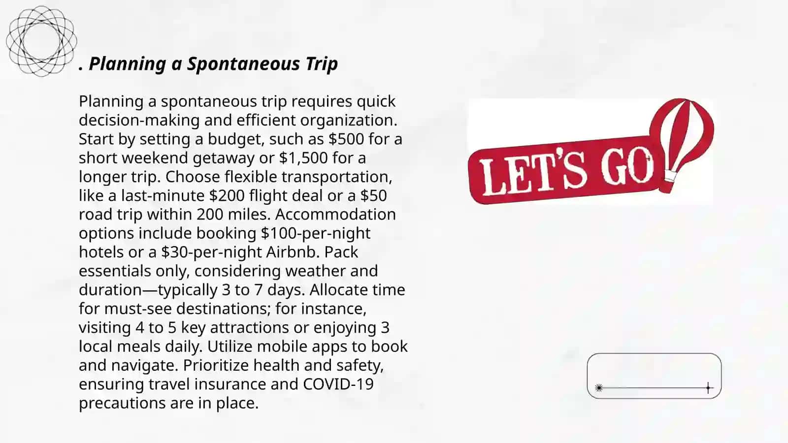 Planning a Spontaneous Trip 3