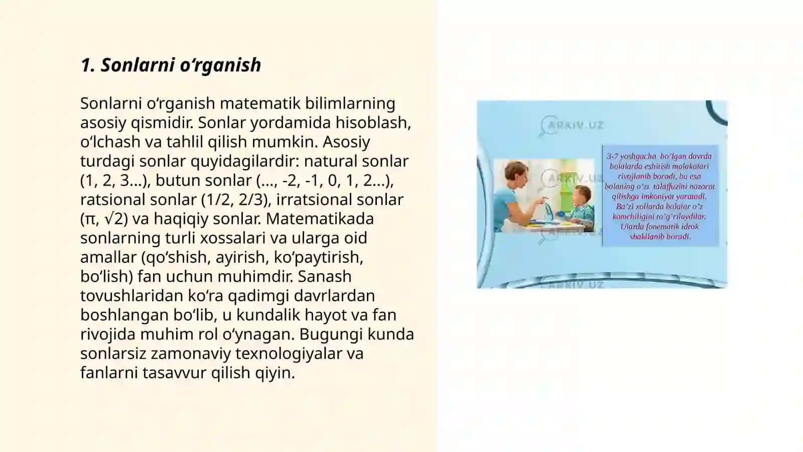 Sonlarni o‘rganish 3