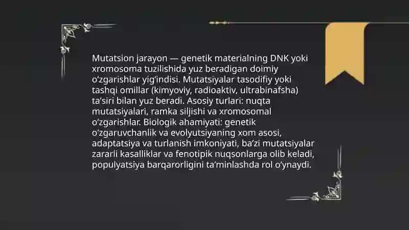 Mutatsion jarayon 3