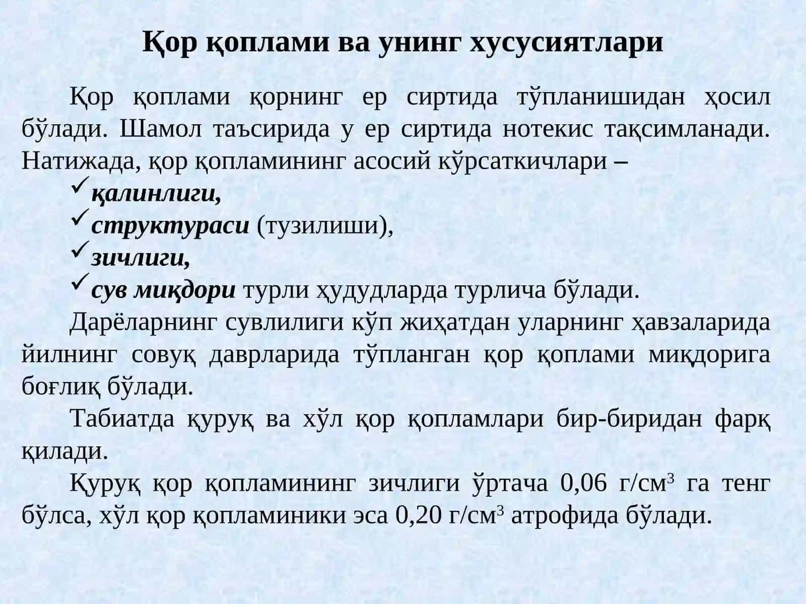 MUZLIKLAR VA QOR CHIZIG‘I 3