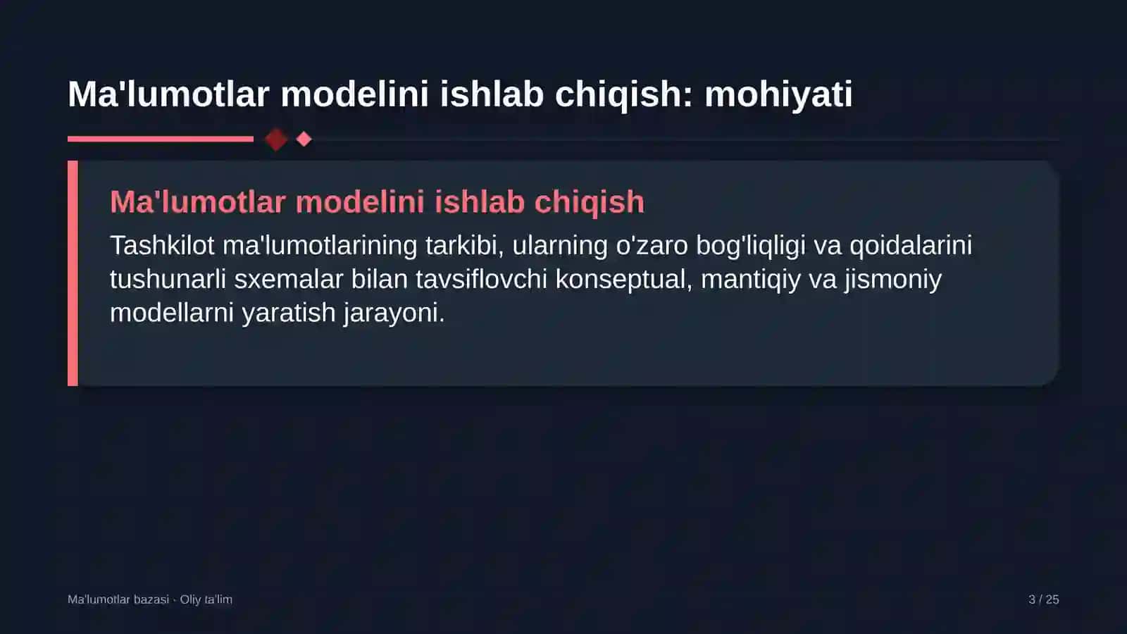 Avtosalonlarda ma'lumotlar modelini ishlab chiqish 3