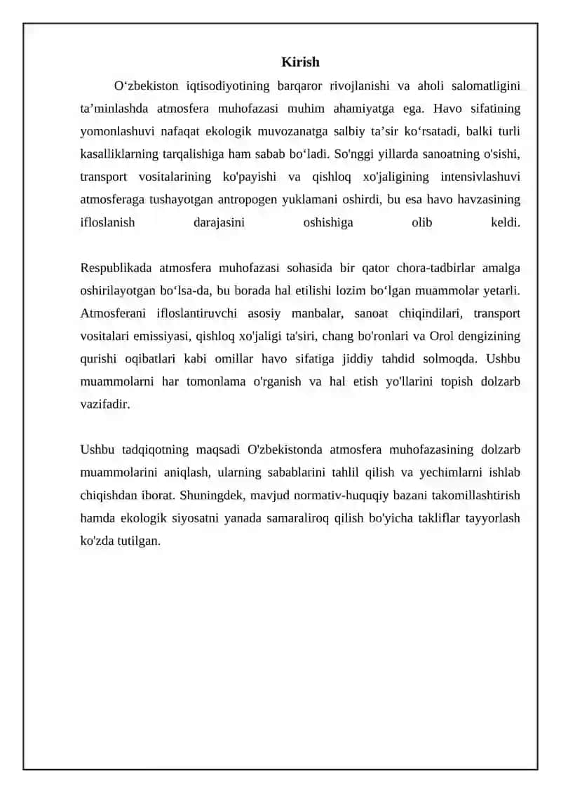 O'zbekistonda atmosferani muxofaza qilish muammolari 3