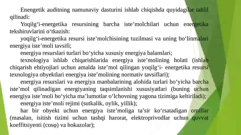 Energetika tekshiruvi NAMUNAVIY DASTURI 3