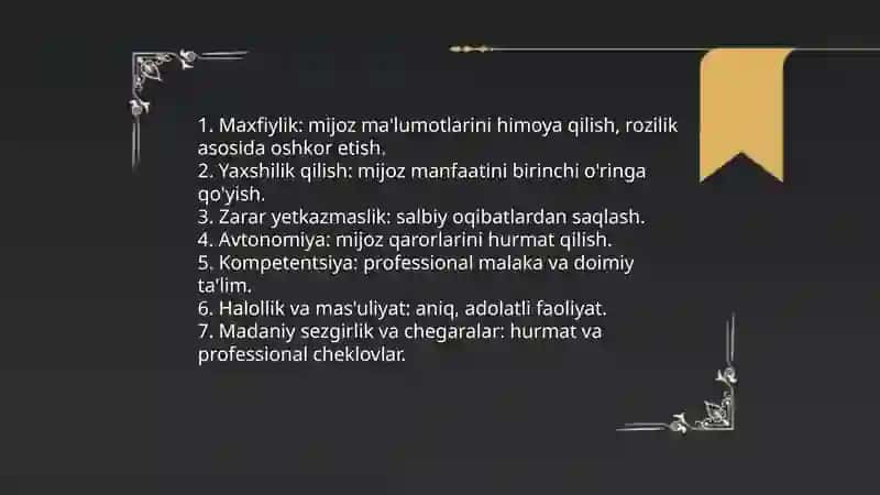 Psixolog kasbiy oʻzligini belgilashni etikaviy tamoillari 3