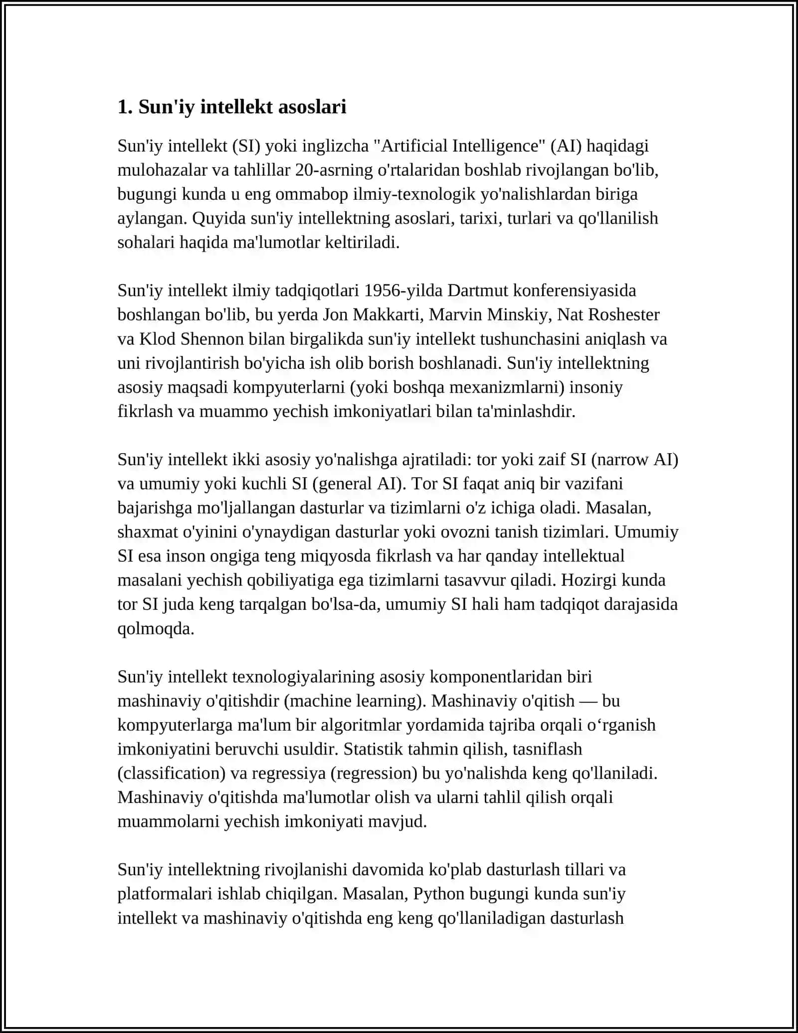 SUNʼIY BASIS USULI 3