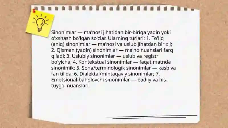 Leksik semantik munosabat 3