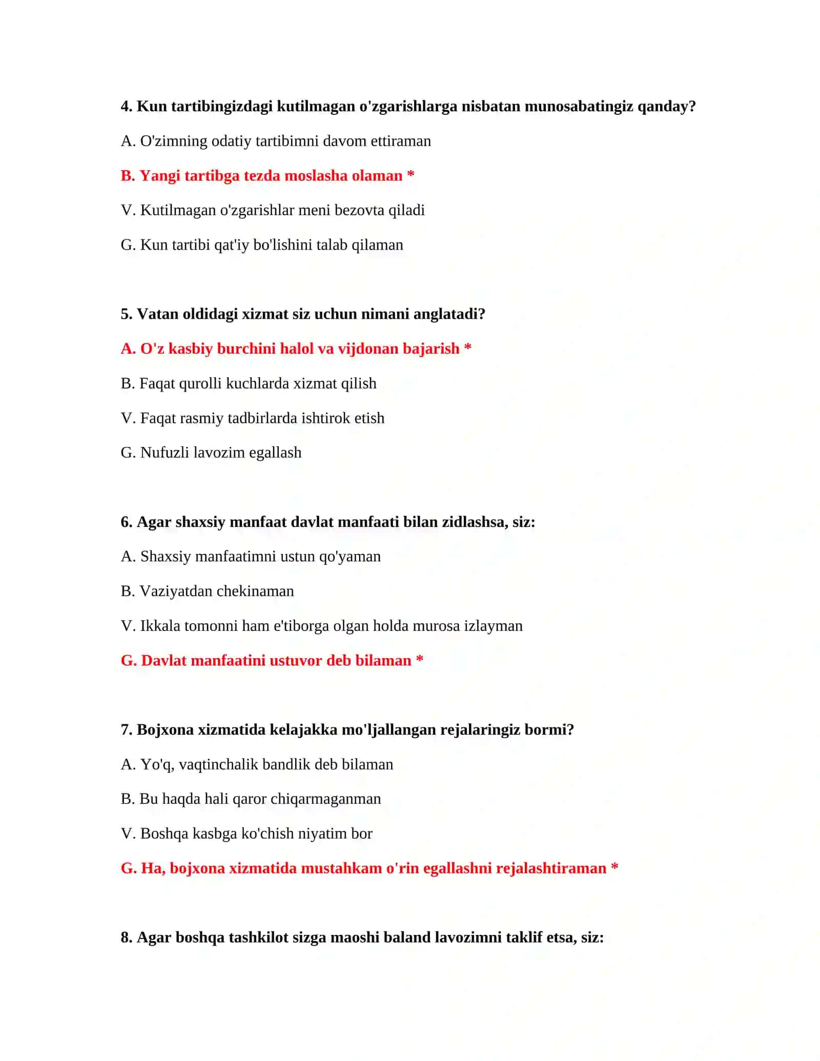 Bojxona test savollari PDF 3