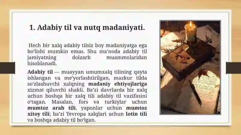 Adabiy til normalari slayd 3
