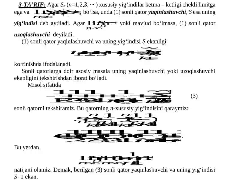 SONLI  QATORLAR  VA ULARNING  YAQINLASHUVI 3