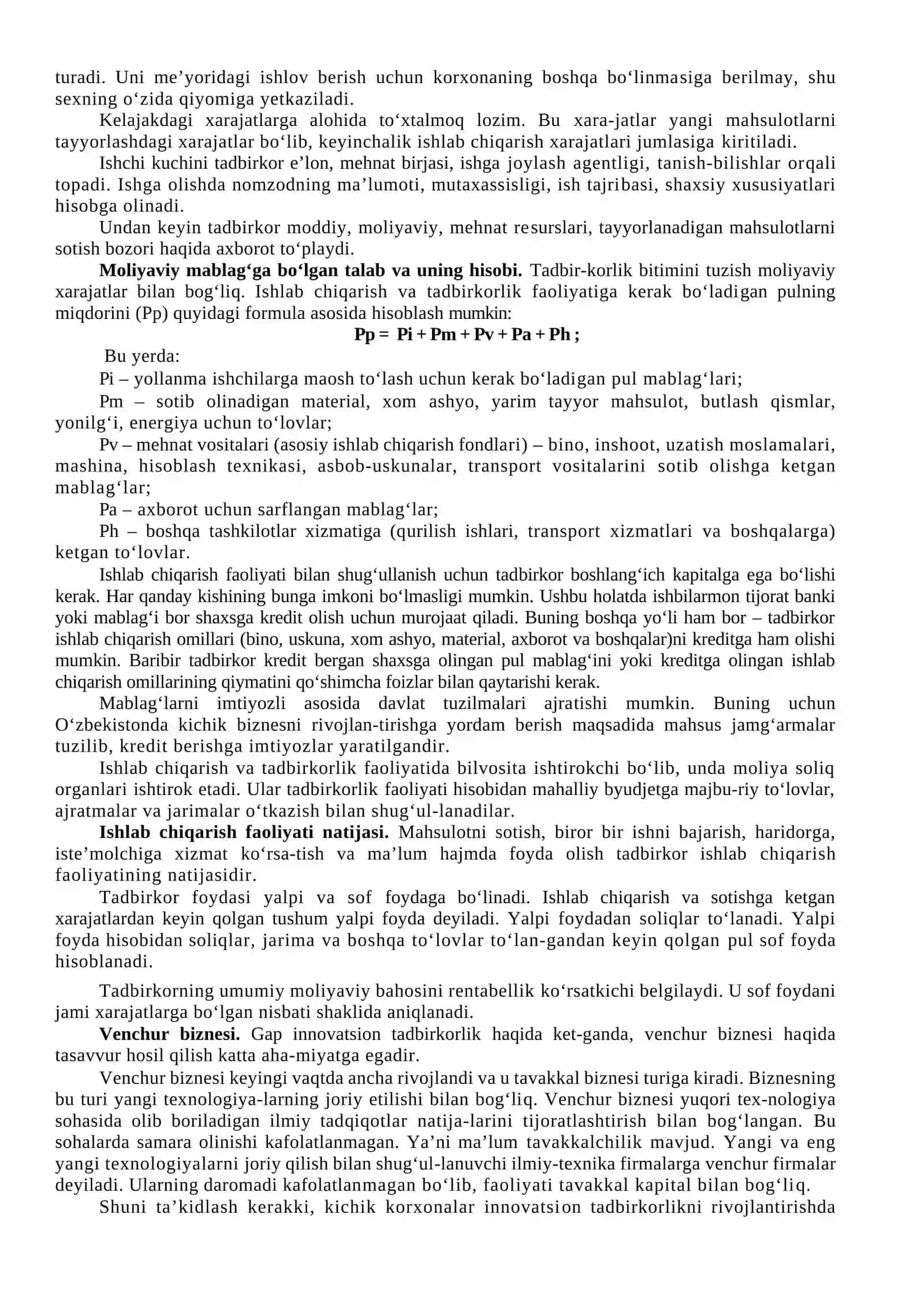 Tadbirkorlik faoliyatining turlari va shakllari 3