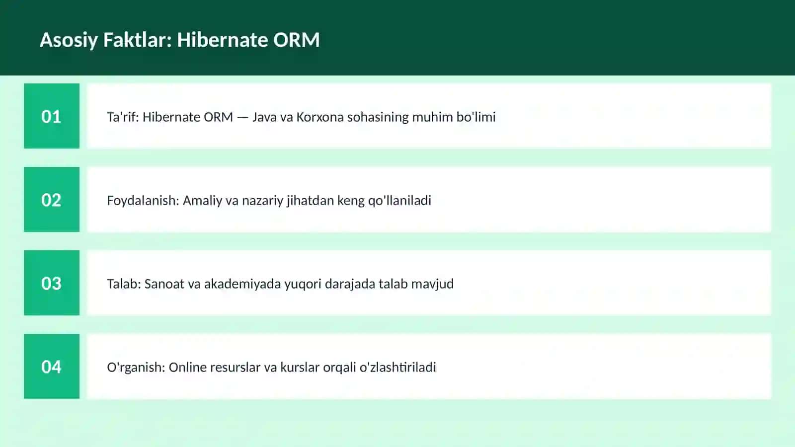 DASTURLASH | JAVA VA KORXONA Hibernate ORM 3