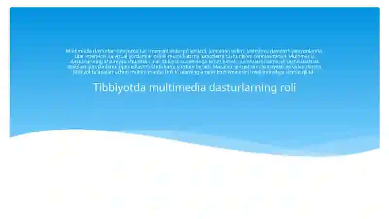 Tibbiyotda multimedia dasturi bo'yicha 3