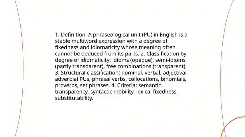 Idioms and phraseological units:typological features 3