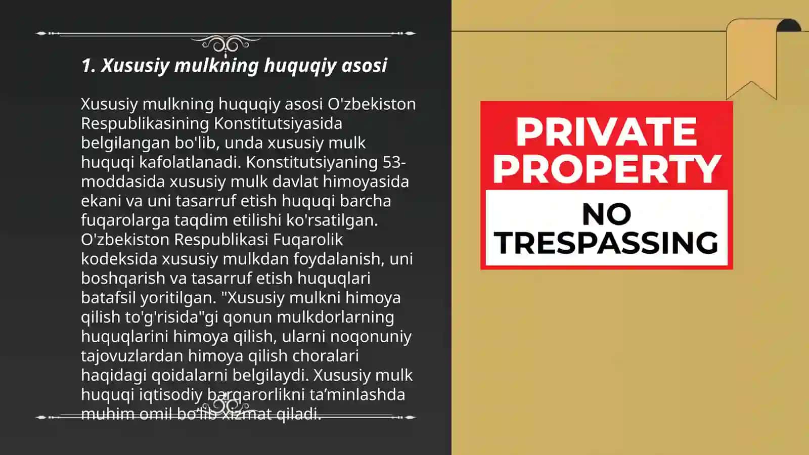 Xususiy mulkga munosibat 3