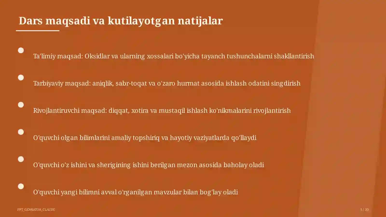 Oksidlar va ularning xossalari (8-sinf) 3