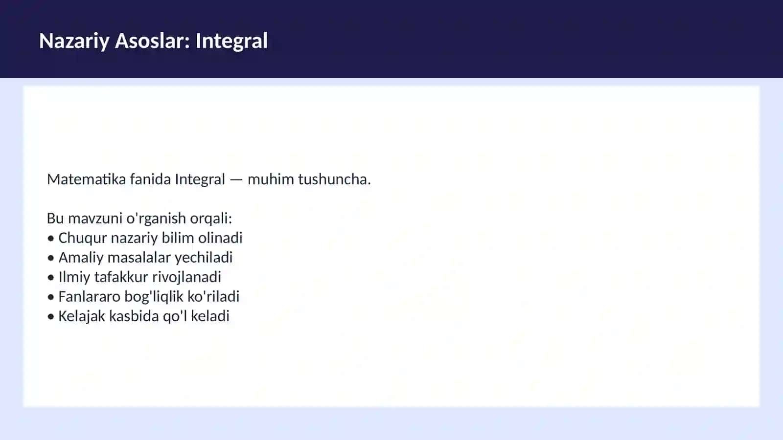 Integral Matematika fanida Integral 3