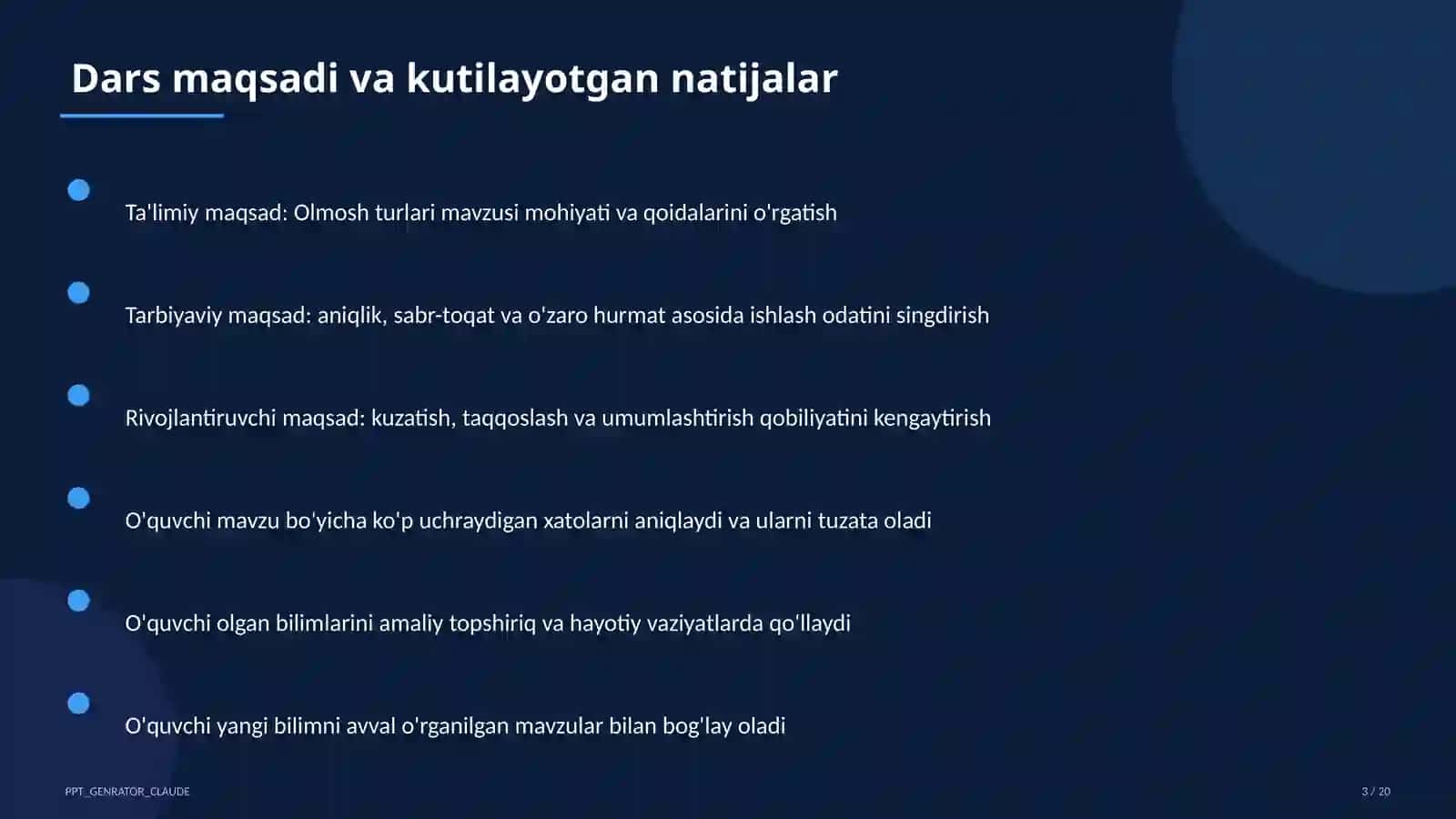 Olmosh turlari (6-sinf) 3