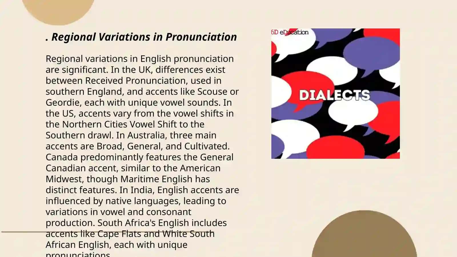 Regional Variations in Pronunciation 3