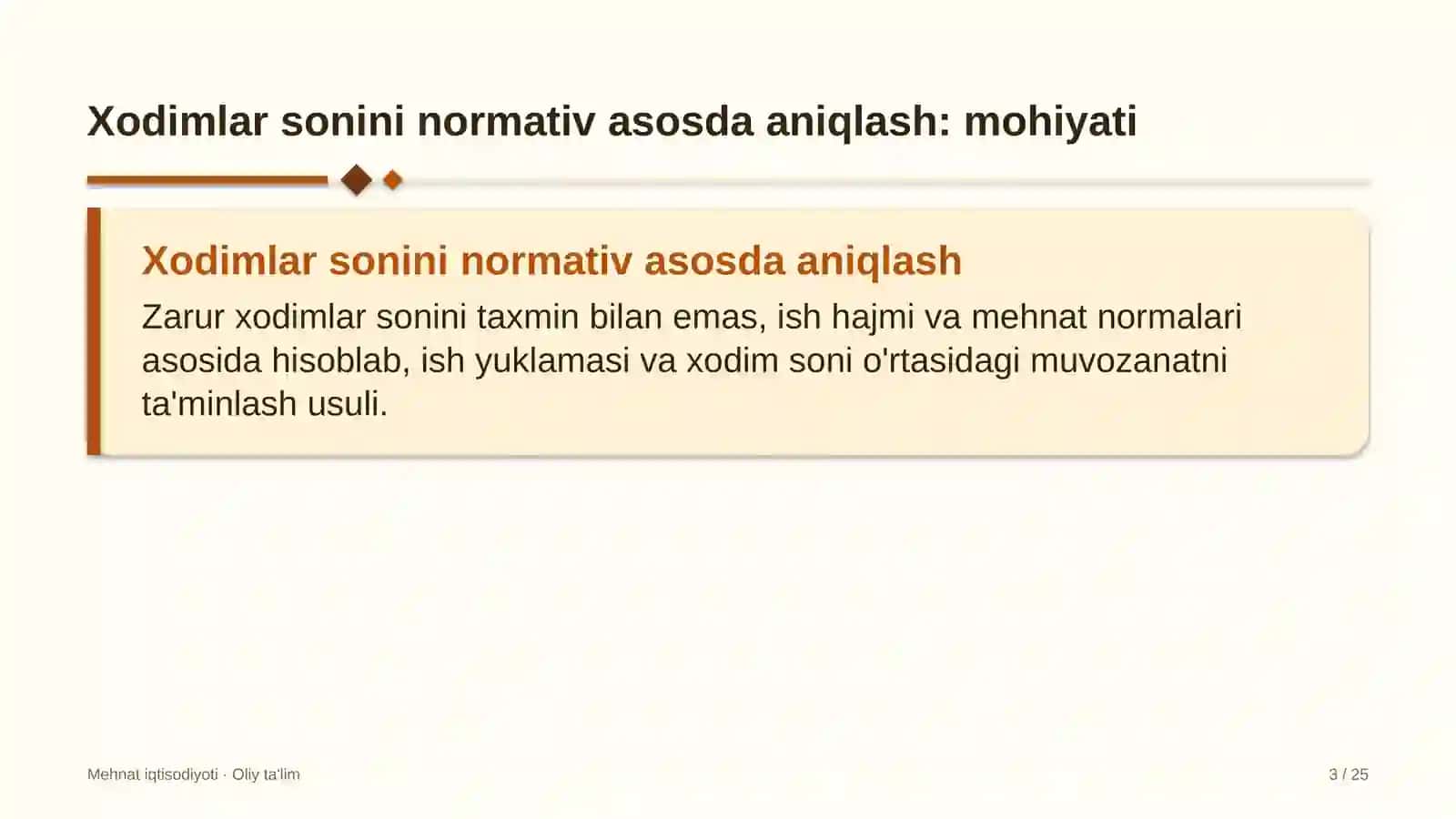 Qurilishda xodimlar sonini normativ asosda aniqlash 3