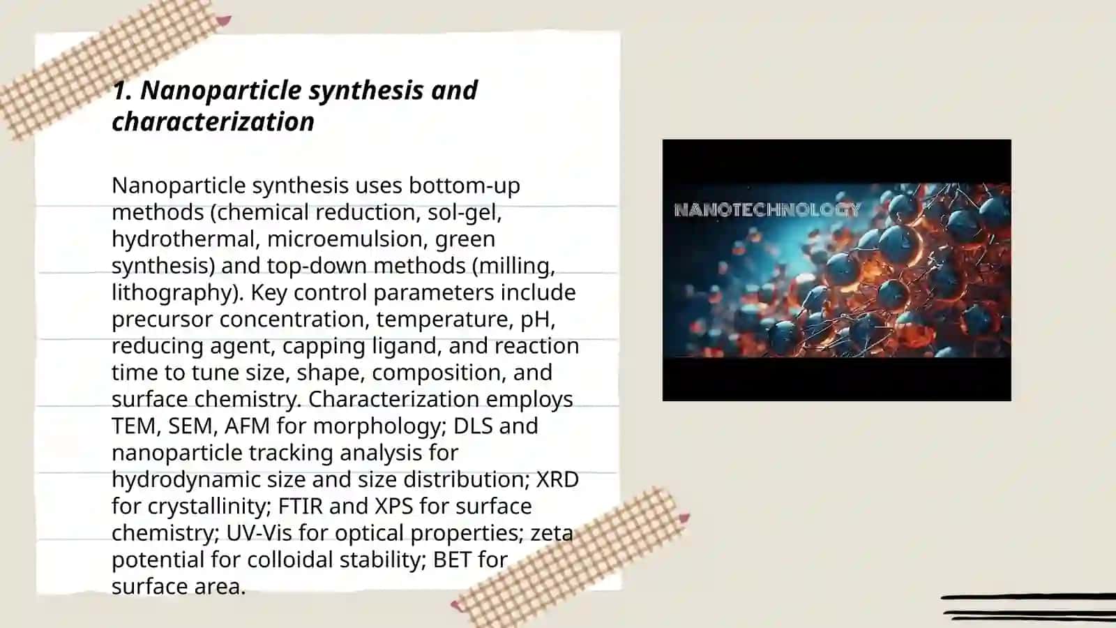 Nanoparticle synthesis and characterization 3