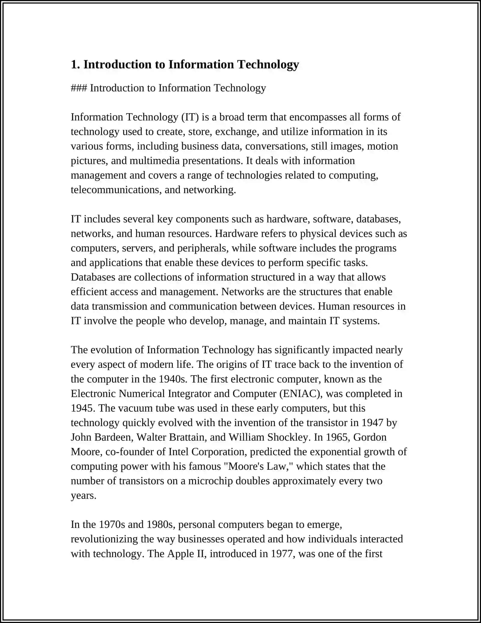 INFORMATION TECHNOLOGY AND DEVELOPMENT STAGES 3