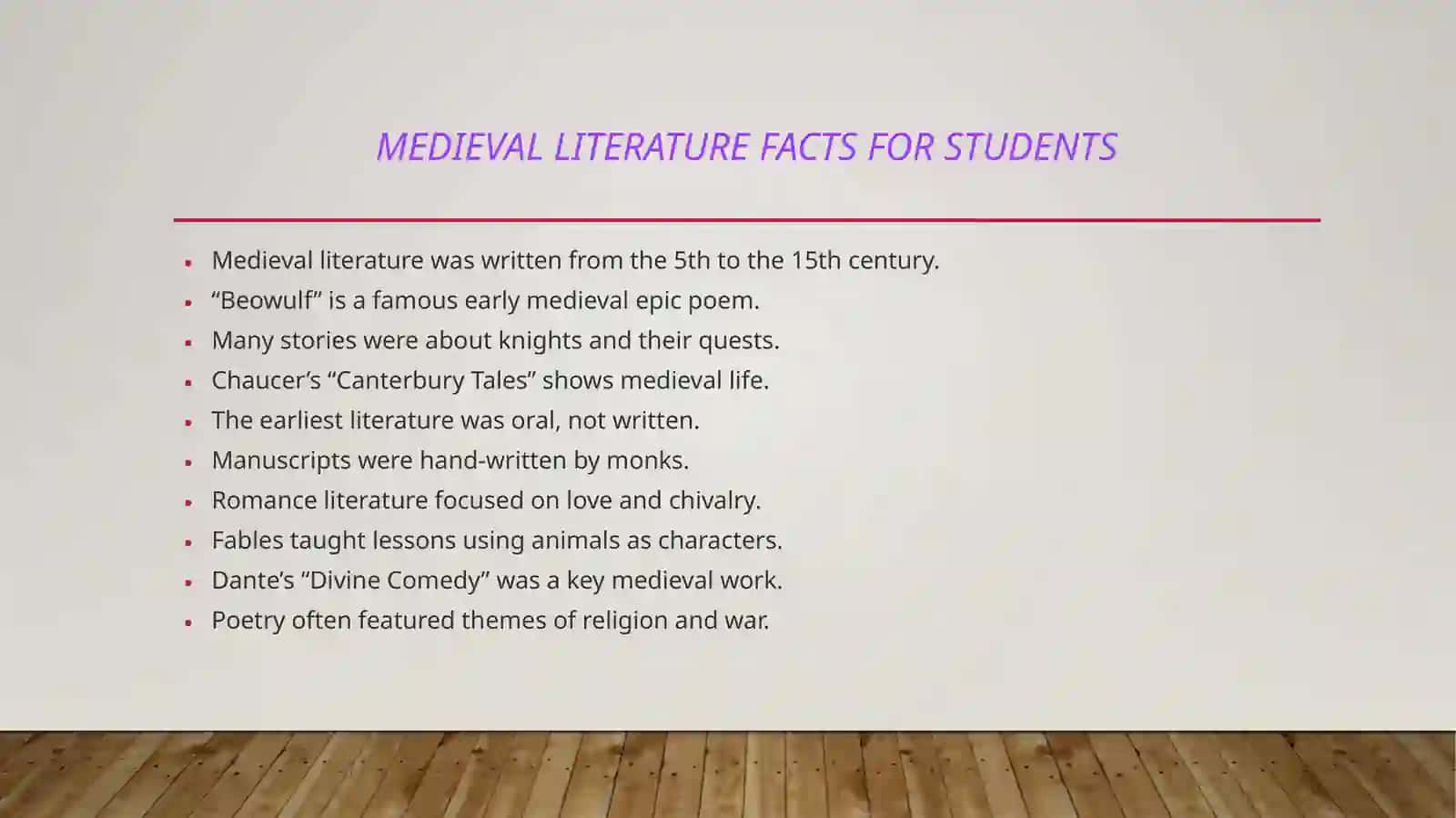 Medieval literature 3