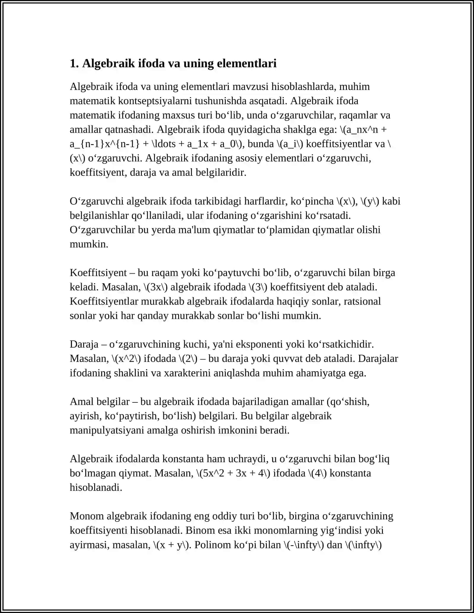 ALGEBRAIK IFODALAR 3