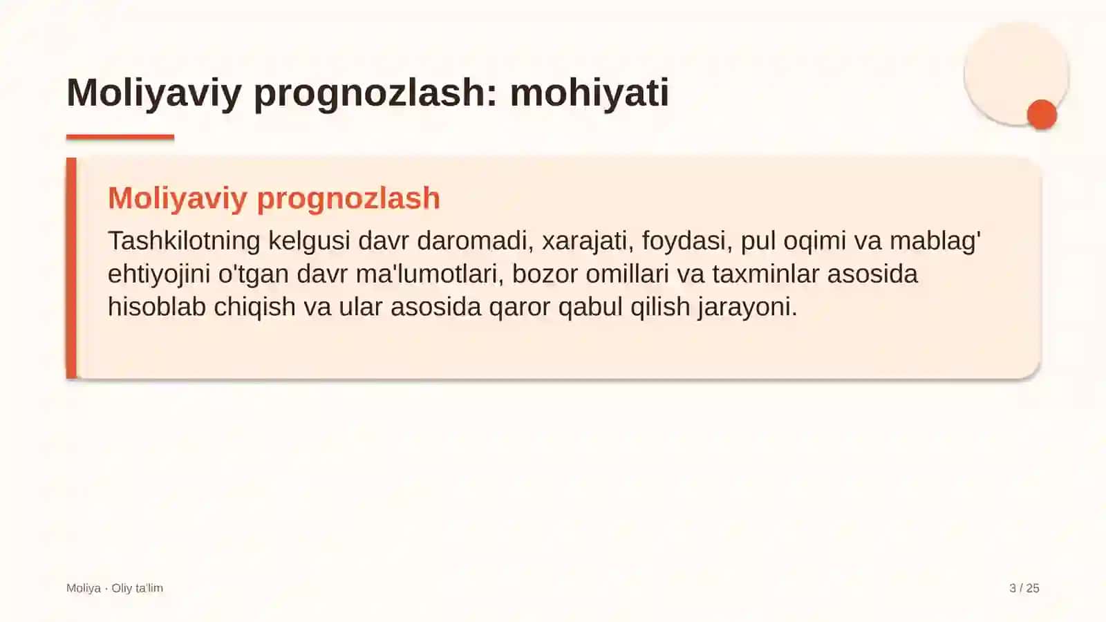 Avtoservis korxonalarida moliyaviy prognozlash 3
