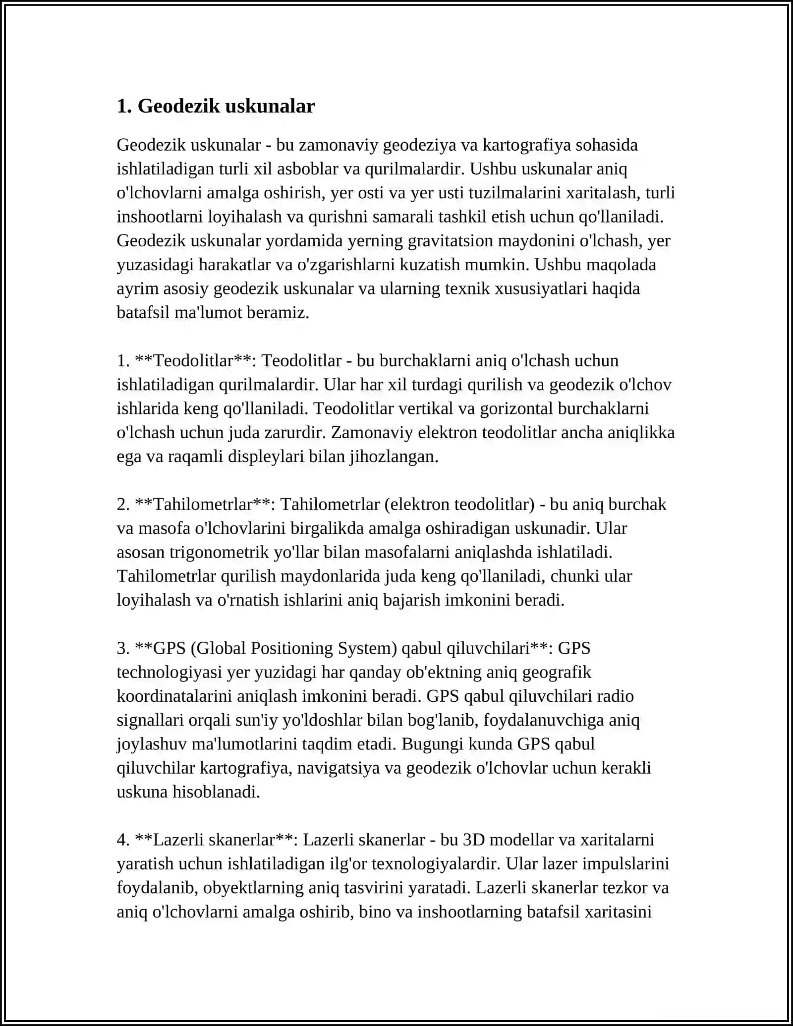 DAVLAT GEODEZIK TARMOQLARI 3