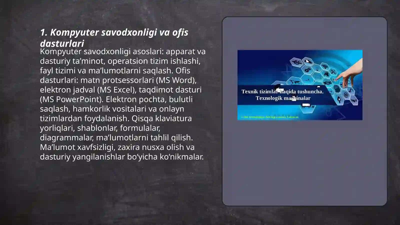 Kompyuter savodxonligi va ofis dasturlari 3