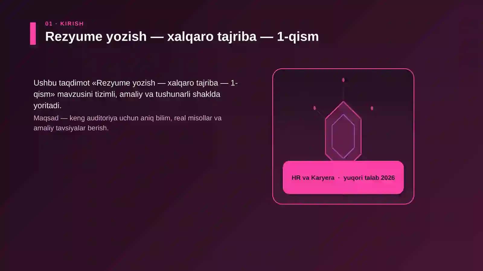 Rezyume yozish — xalqaro tajriba — 1-qism 3