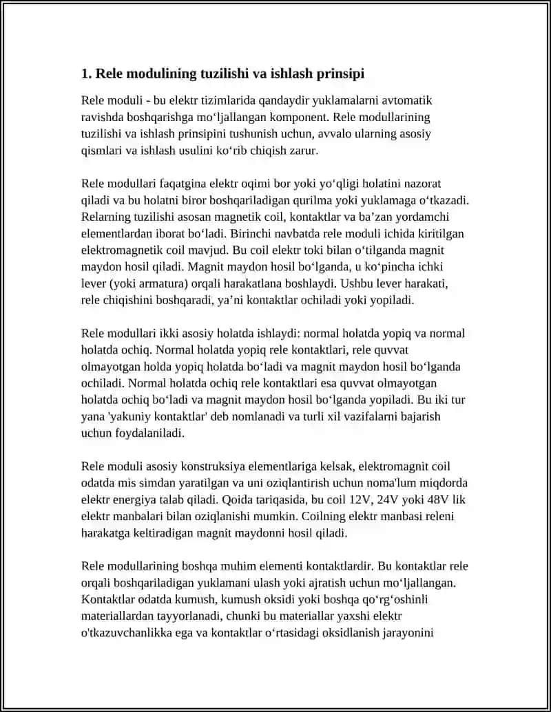 RELE MODULI ORQALI YUKLAMALARNI BOSHQARISH 3