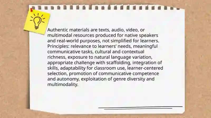 Authentic materials for teaching 3