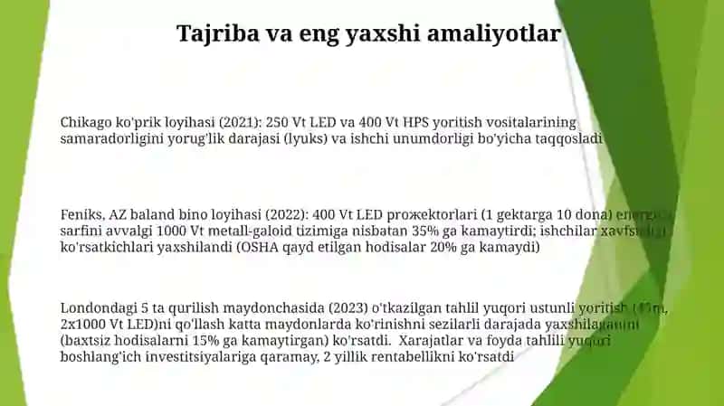 Qurilish maydonchasini yoritish 3