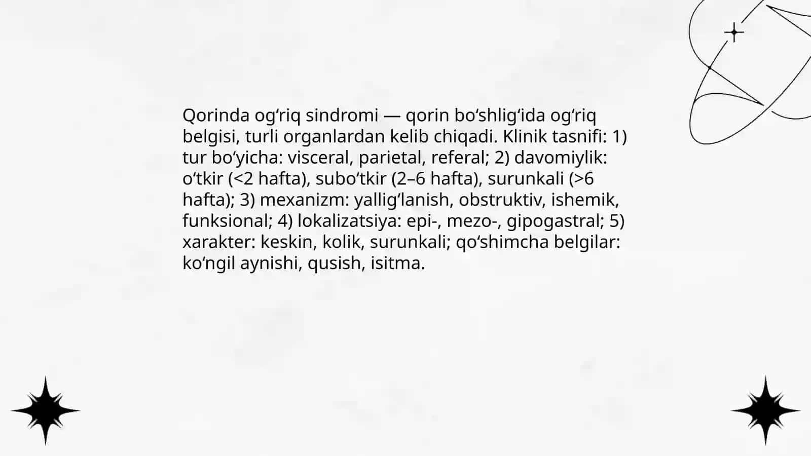 Qorinda og‘riq sindromi 3