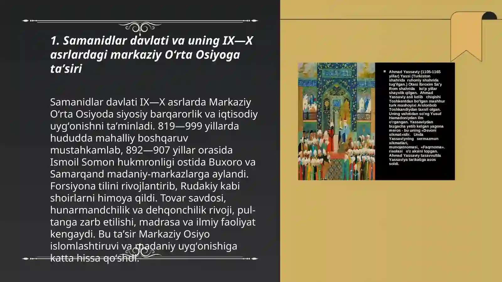 IX-XII asrlarda O’rta Osiyoda yuz bergan uyg’onish davri 3