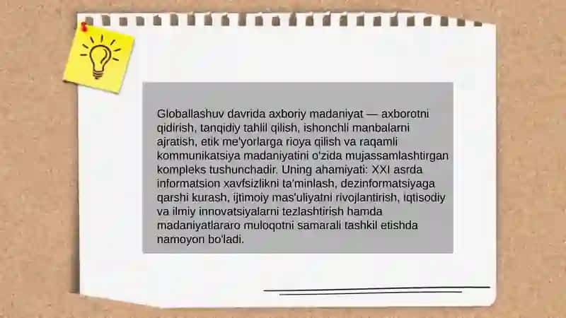 Globallashuv davrida axboriy madaniyat zarurati 3