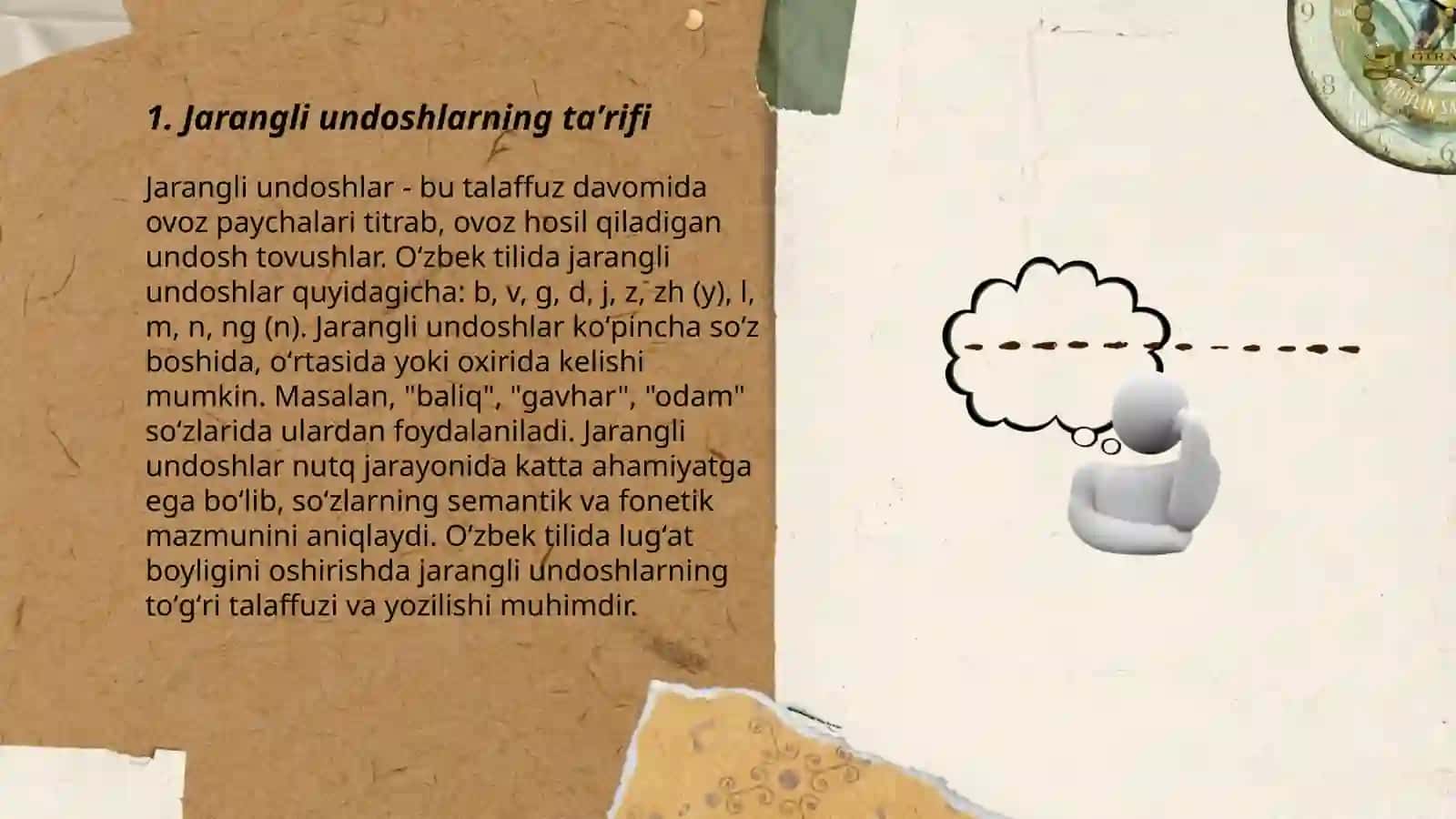 Jarangli va jarangsiz undoshlar 3