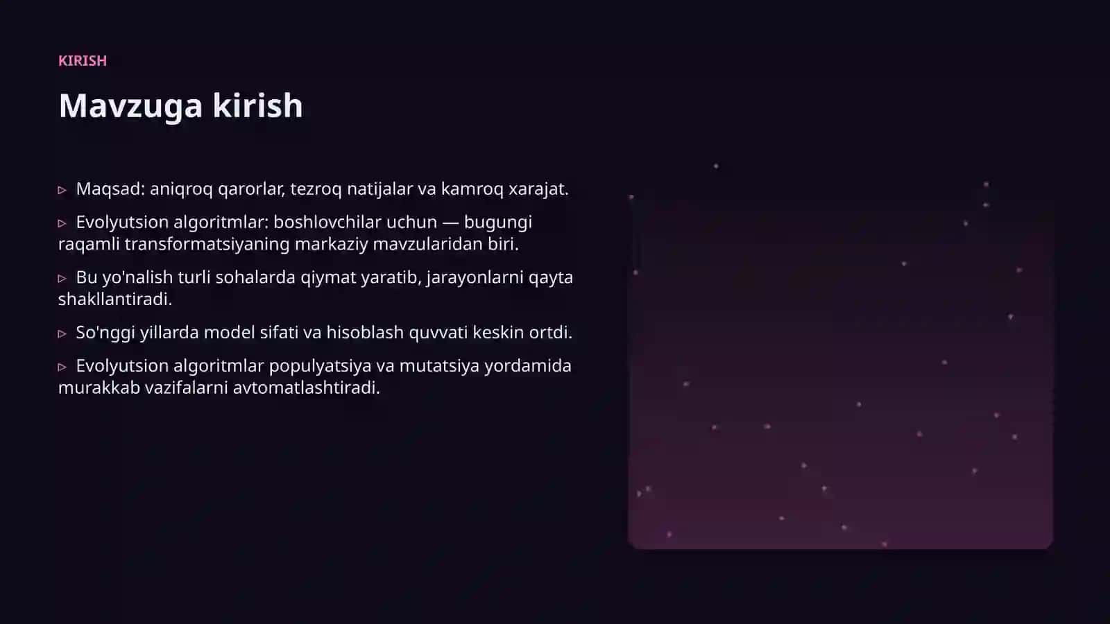 Evolyutsion algoritmlar: boshlovchilar uchun 3