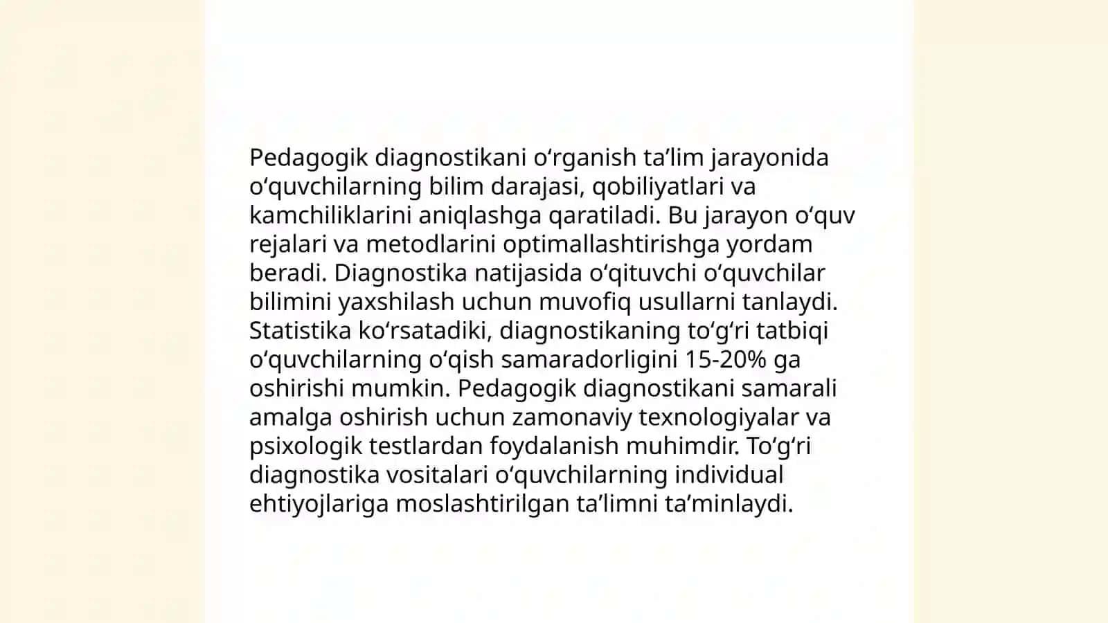Pedagogik diagnostika 3