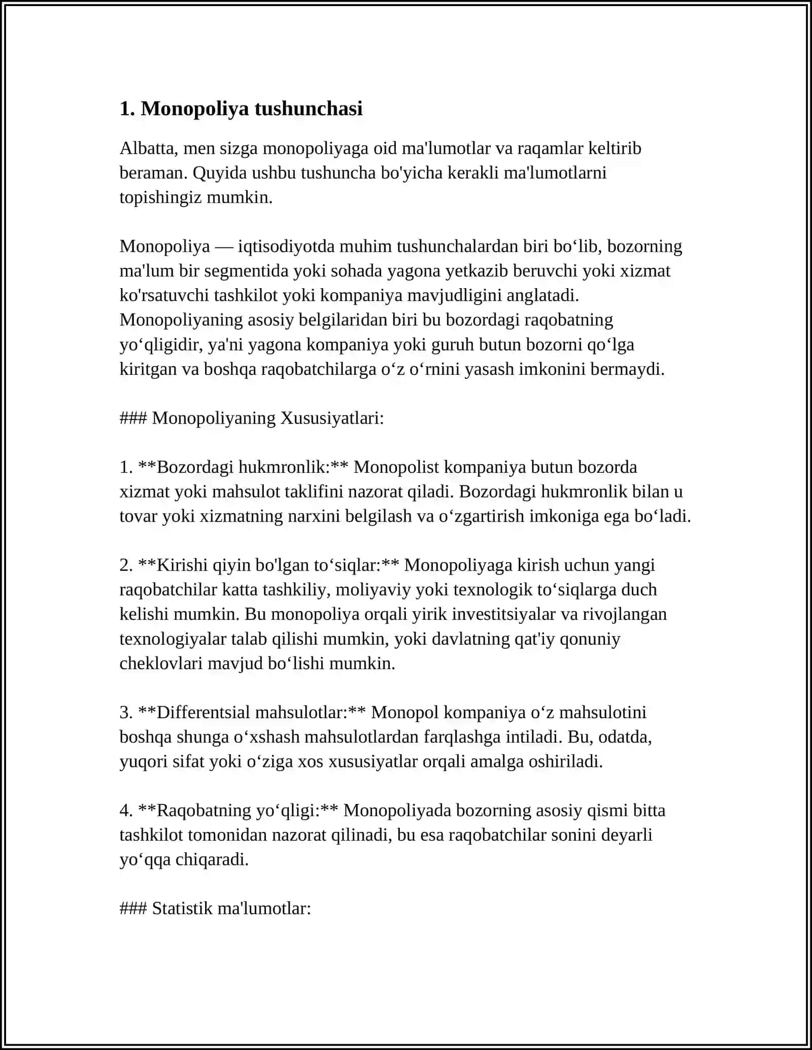 RAQOBAT VA MONOPOLIYA 3