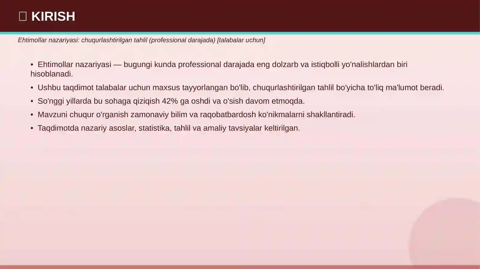 EHTIMOLLAR NAZARIYASI 3