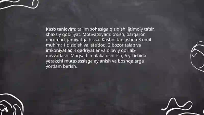 Mening mutaxassisligim 3