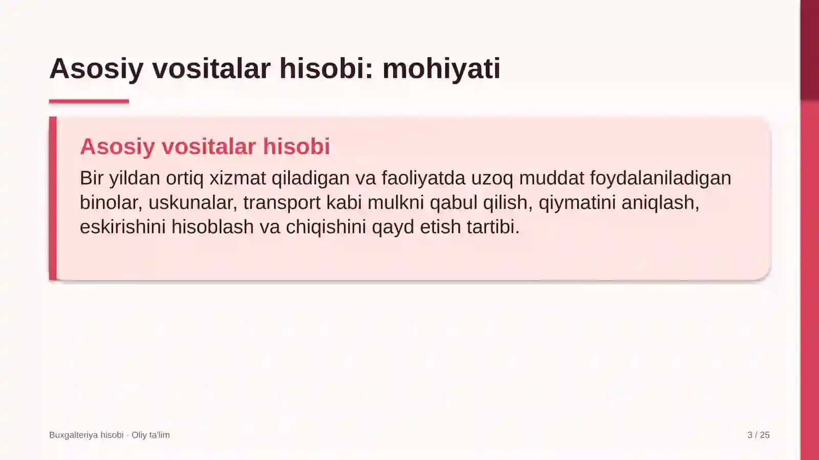 Kadrlar agentliklarida asosiy vositalar hisobi 3