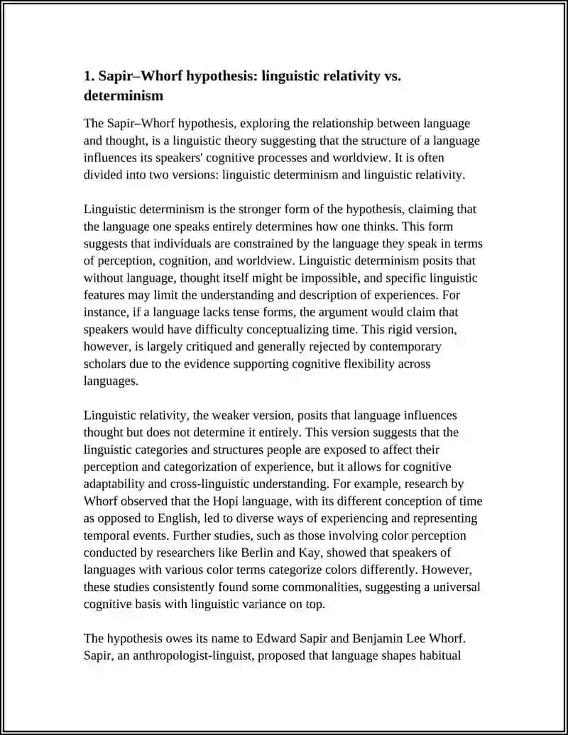 Sapir–Whorf hypothesis 3