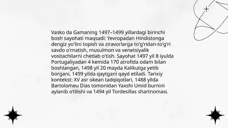 Vaskoda Gammaning geografik Sayohati 3